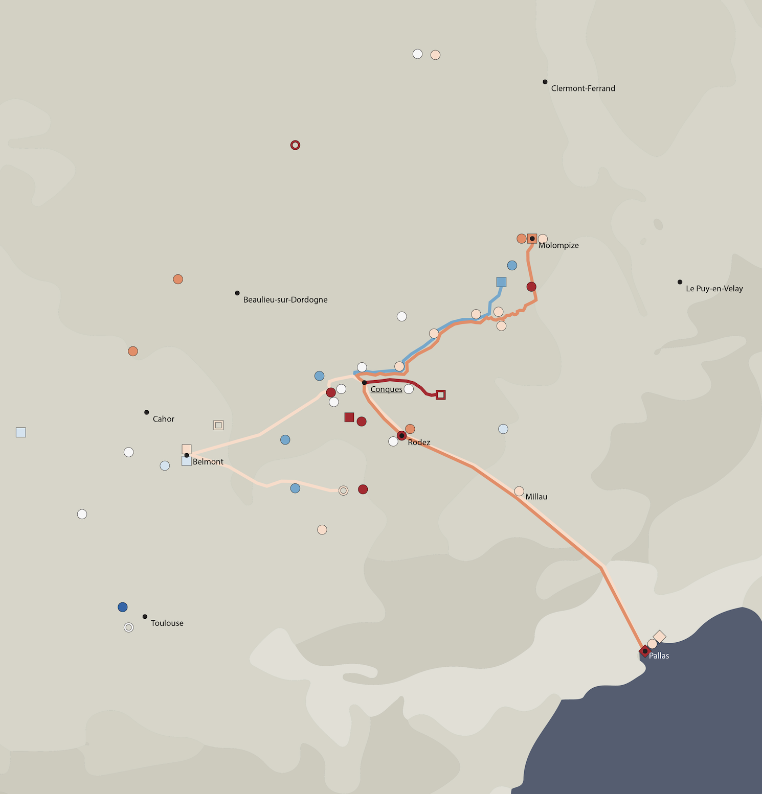 Digital Heritage Mapping of Medieval Routes Retracing Pilgrimage to Conques through the Liber Miraculorum Sanctae Fidis